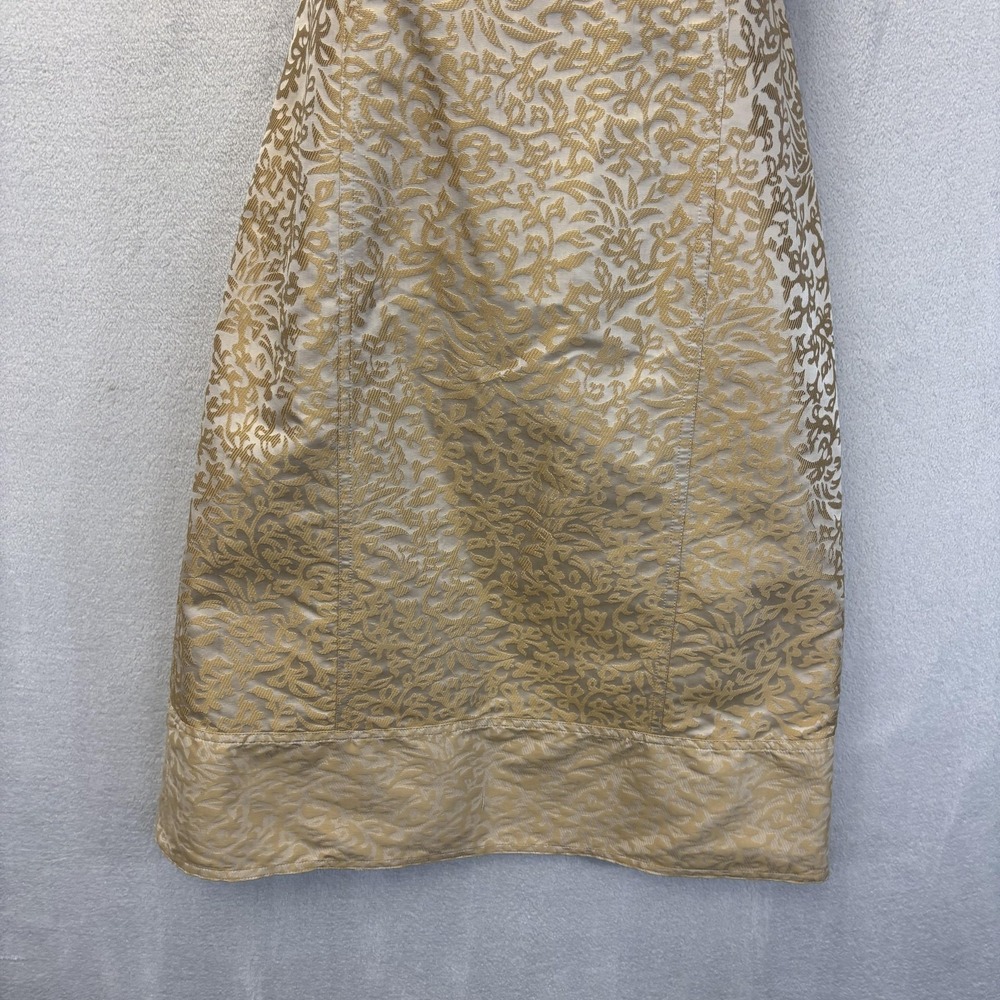 Sigrid Olsen Collection Silk Blend Jacquard Sheath Dress Womens 6 Gold Paisley - Picture 7 of 13